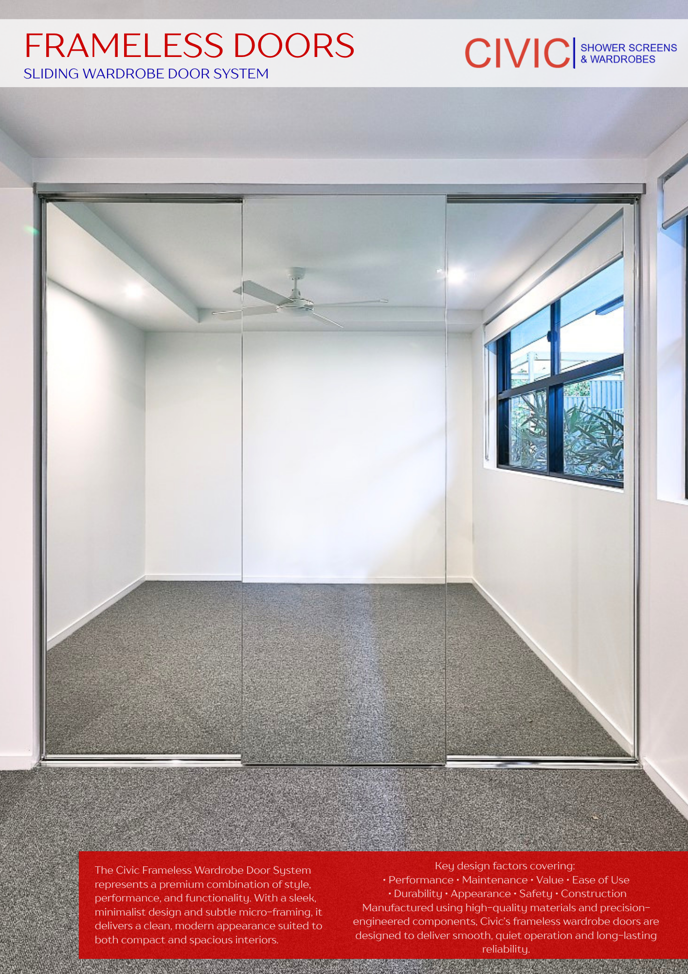  FRAMELESS: SLIDING WARDROBE DOORS BROCHURE