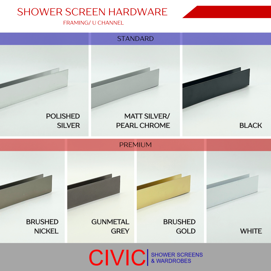 Shower Screen Hardware 10mm U Channel