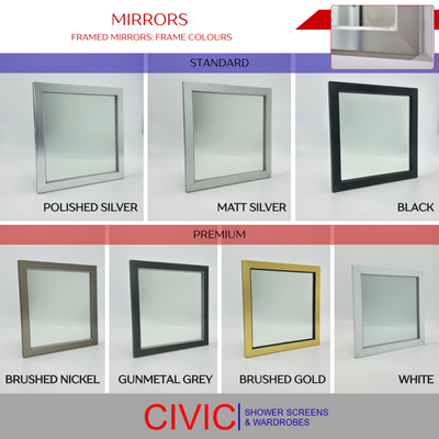 FRAMED MIRRORS Colour Options