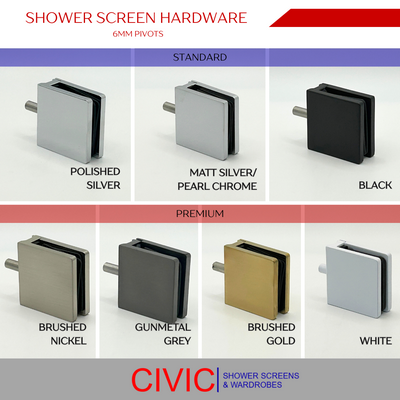 S3 Sleek Shower Screen 6mm Hardware
