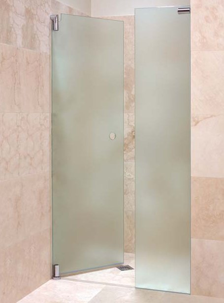 Wall Pivoted Obscure Glass Frameless Hydro Shower Screen