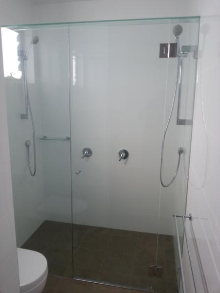 Frameless Front Only Shower Screen with a Glass Header