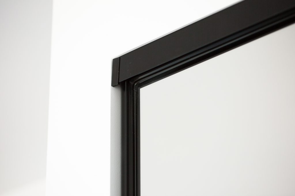 Black Framed Mirror Robe Doors with Black Tracks
