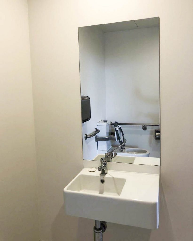 Frameless Mirror for Toilet Area