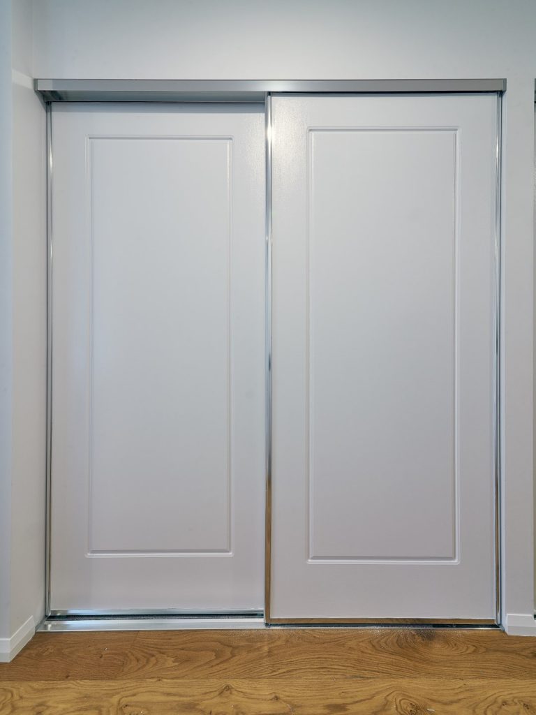 Colonial Robe Doors with Polished Silver Frame
