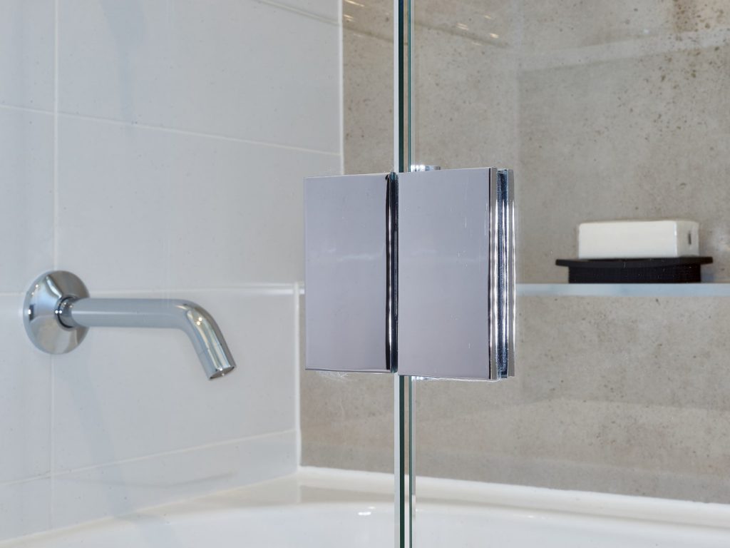 180 Degree Polished Silver Hinge for Fix & Swing Shower Screen
