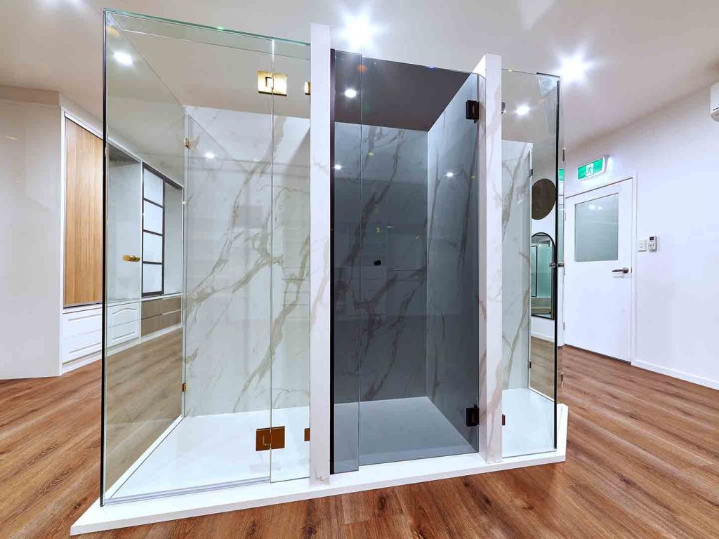 frameless hinged shower screens